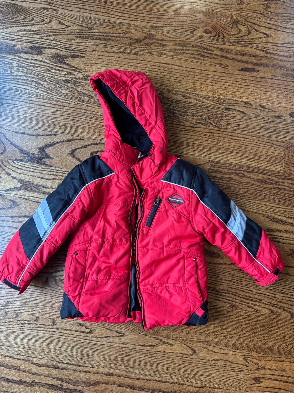Columbia Red and Black Hooded Kids Puffer Jacket Snow Ski Winter Coat 4T